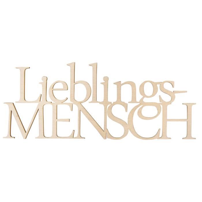 Wooden Writing - Lieblingsmensch - FSC 100% - 24.7x9.8x0.4cm - Brown - Adult