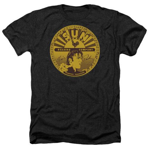 Sun Records Elvis Full Sun Label Adult Heather Black T-Shirt Unisex T-Shirt XXL