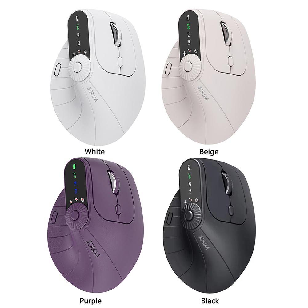 Ergonomic Vertical Mouse 2.4GHz Bluetooth Wireless Optical Mouse Adjustable 1000-2400 DPI Rechargeable Laptops PC Computer Mice