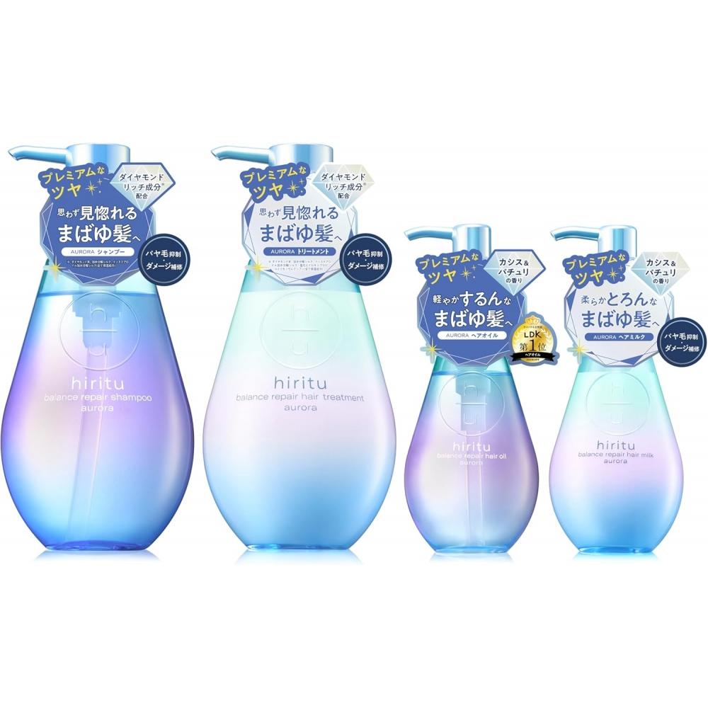 

Hiritu Серия Аврора Набор из 4 предметов Шампунь Кондиционер Масло для волос Молочко для волос Модель Аврора