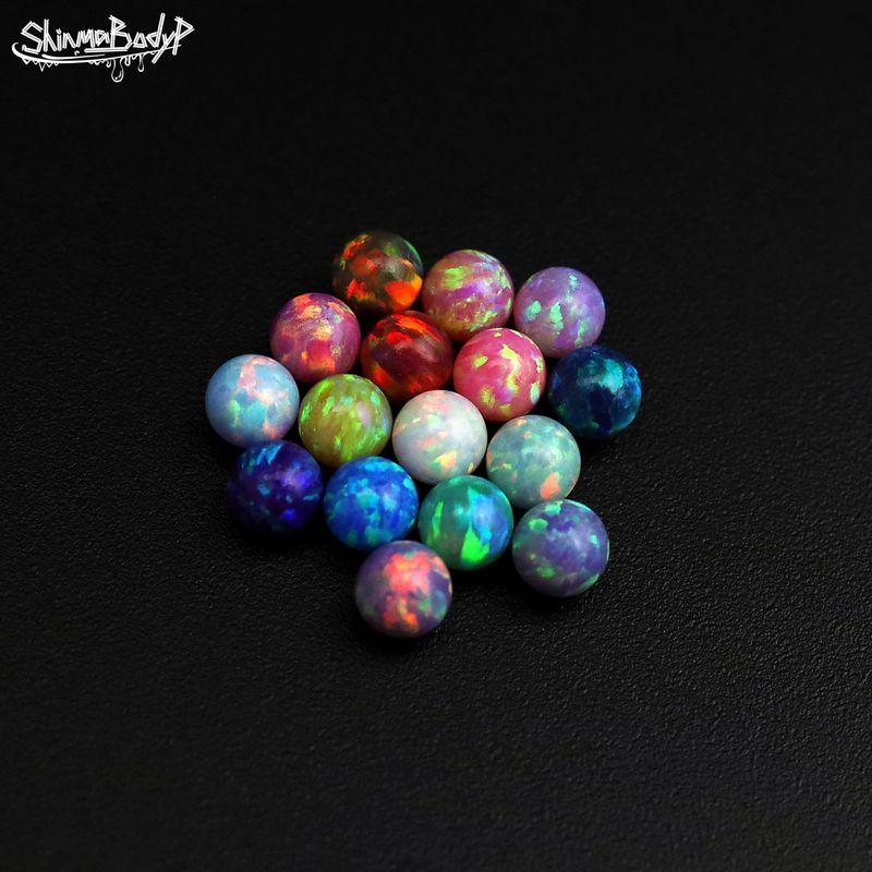 Shinma 4mm Male Thread Opal Opal Beads Replacement Beads Labret Eyebrow Ring Ear Studs Fashion Piercing Jewelry