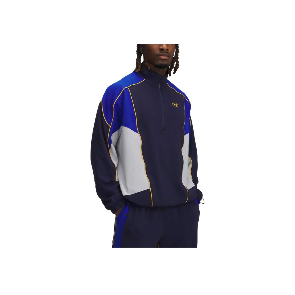 Under Armour Jachetă Tricot de Cel Mai Bun Nivel Confortabilă Prietenoasă cu Pielea Culoare Trendy Bloc Logo Brand Jachetă Bărbați Albastru Marin 6000655-410