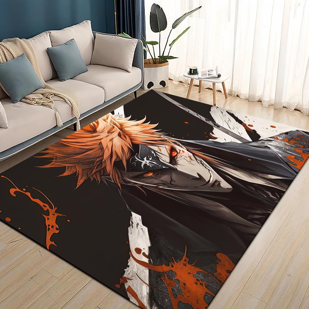 3D Kreskówkowy Bleach Kurosaki Ichigo Dywanik Anime do Salonu Sypialni Domu Dekoracja Sofy, Mata Podłogowa Antypoślizgowa do Zabawy dla Dzieci