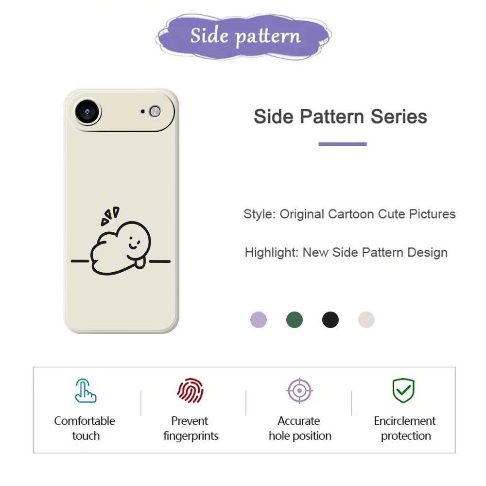 For iPhone 17 Air Case Stick Figure Pattern Printing Straight Edge TPU Phone Back Cover