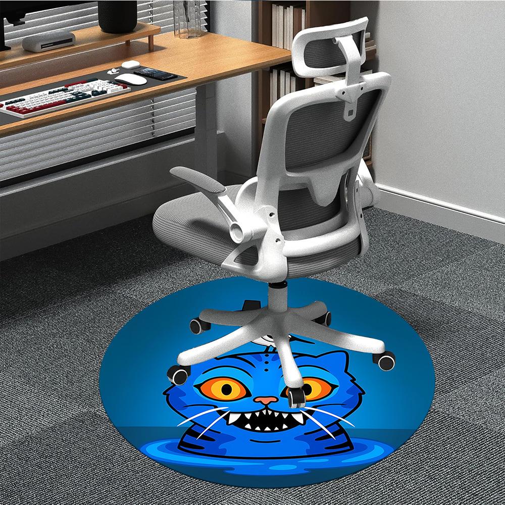 

1pc Blue Cat, Huntrix Chair Carpet for Office, Indoor Non-Slip Polyester Fiber Carpet, Machine Washable, Durable Construction yy251205111 80cm by 80cm