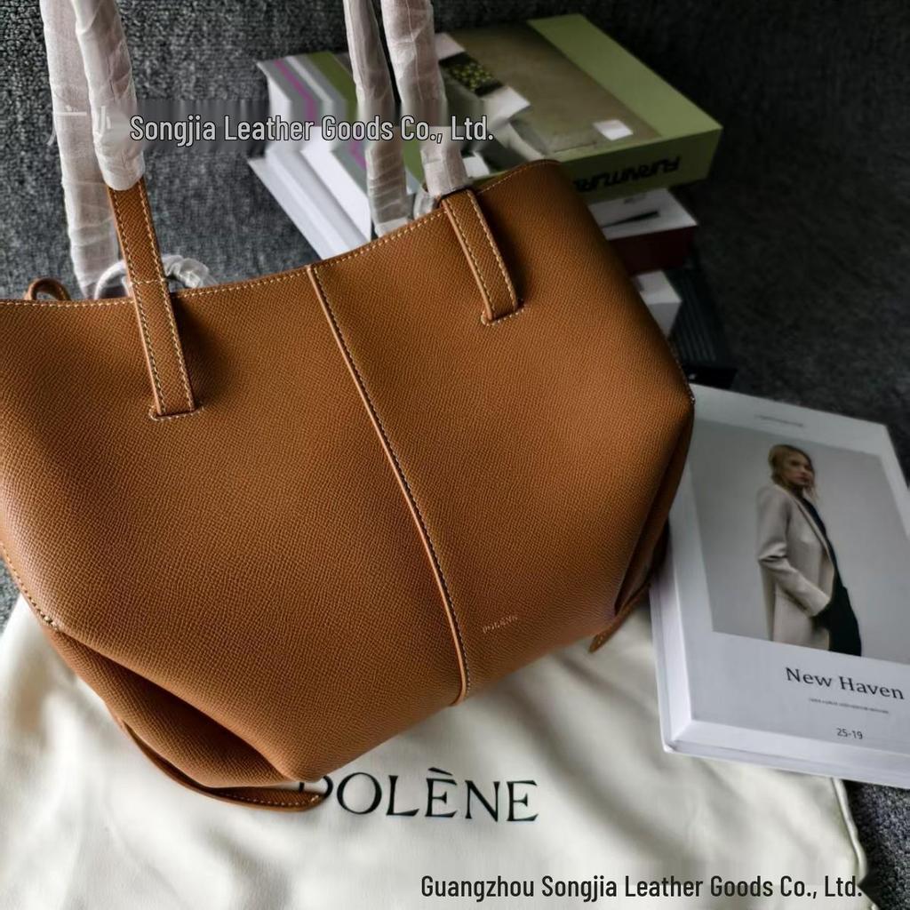 Celebrity Stijl Franse Tote Bag - Italiaans Lychee Koeienhuid, Lichte Luxe, Grote Capaciteit, Reistas
