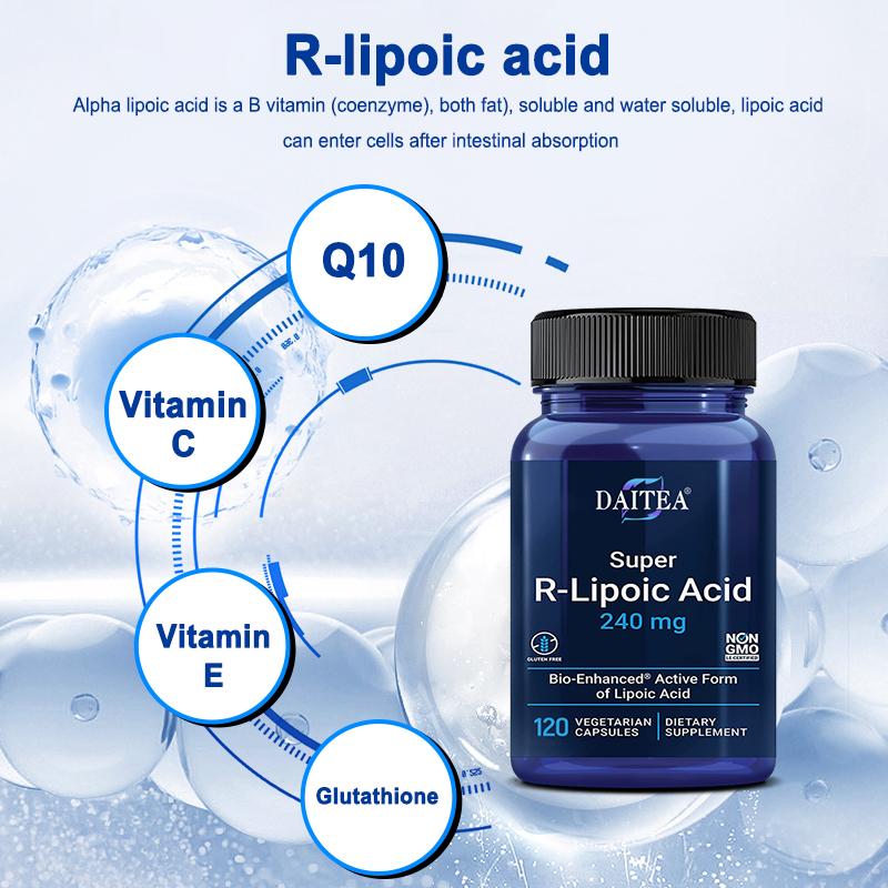 R-Lipoic Acid 240 Mg Dietary Supplement, With Sodium, 120 Capsules Per Bottle
