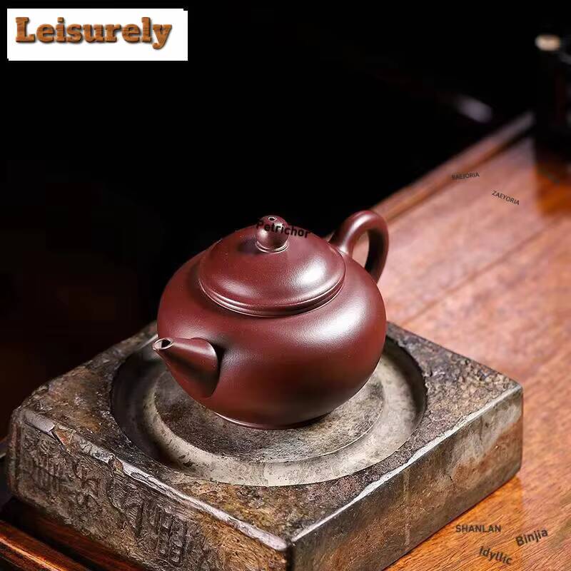 111ml Handmade Yixing Purple Clay Teapots Horizontal Pot Raw Ore Aubergine Mud Kettle Zisha Tea Set Drinkware Supplies Ornaments