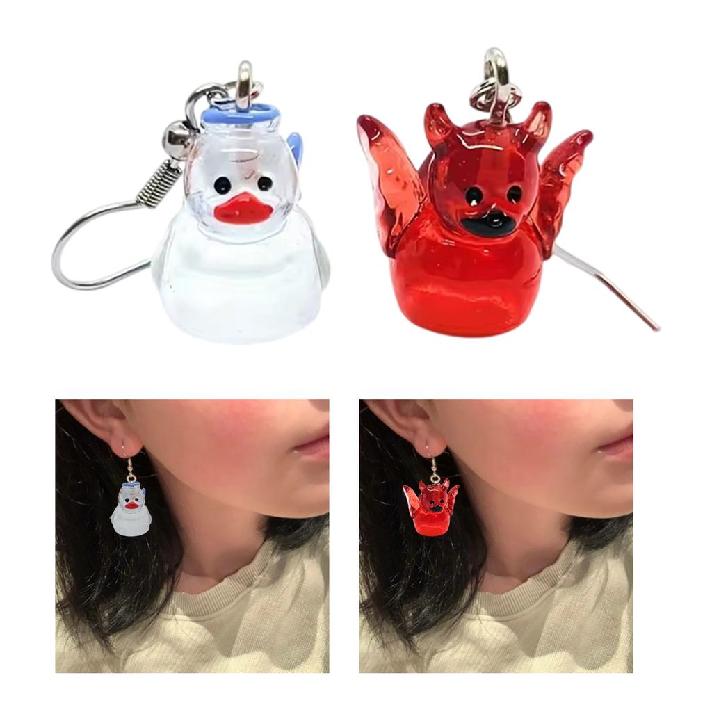 Gothic Resin Angel Devil Earrings Unique Style and Mysterious Charm Ear Ornament for Party Festival and Daily Wear