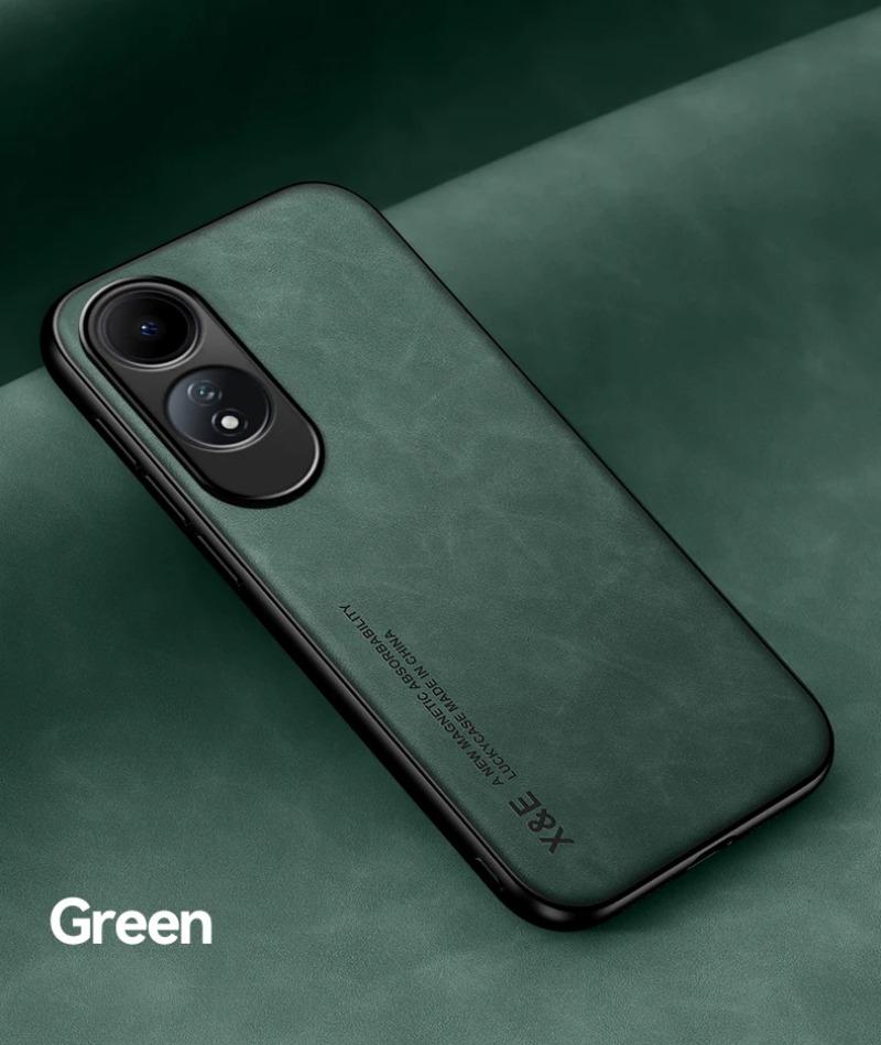 Luxury Leather Case For OPPO A60 4G A79 A58 A78 A98 A57 A97 A96 A95 A53 A32 A74 Cover With Metal Plate Support Car Hold