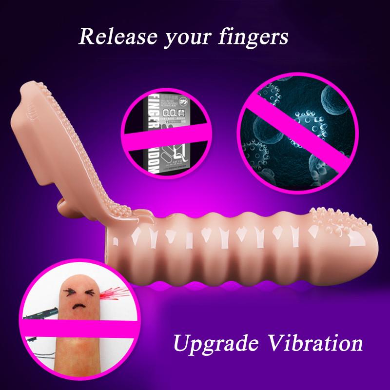 G Spot Vibrating Finger Sleeve Female Masturbator Clitoris Stimulation Finger Massager Vibrators For Women Erotic Adult Sex Toys