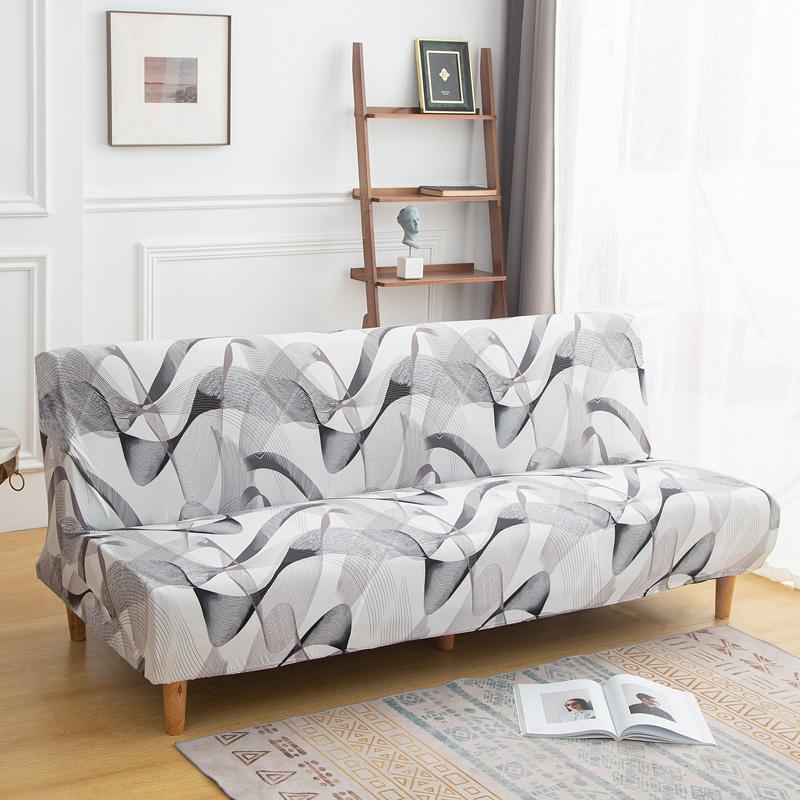 LANMOLIFE Foldable Sofa Bed Cover Stretch Futon Armless Sofa Bed Covers Removable And Washable Furniture Protective Covers