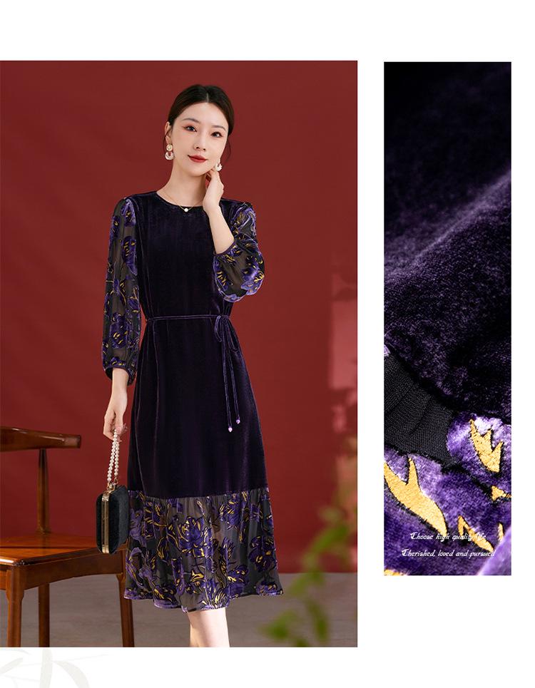 Ink Lady Elegant French Retro Loose Dress - Autumn/Winter Collection 2023