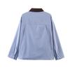 2026 spring new product European and American cross-border women's clothing street fashion blue splicing collar jacket w107 8885