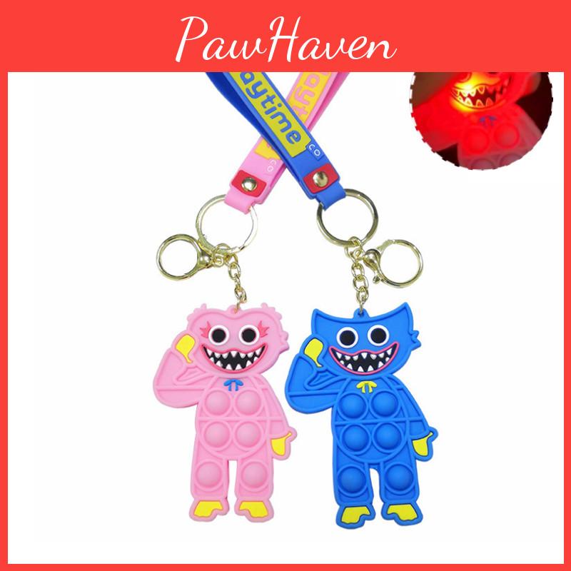 Led Poppy Playtime Huggy Wuggy Toy Keychain Fun And Safe Stress Relief Pendant With Light