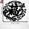 1pc Chinese Fu Metal Wall Art Iron Statue Mural for New Year Festival Rustproof Home Garden Fence Traditional Decor