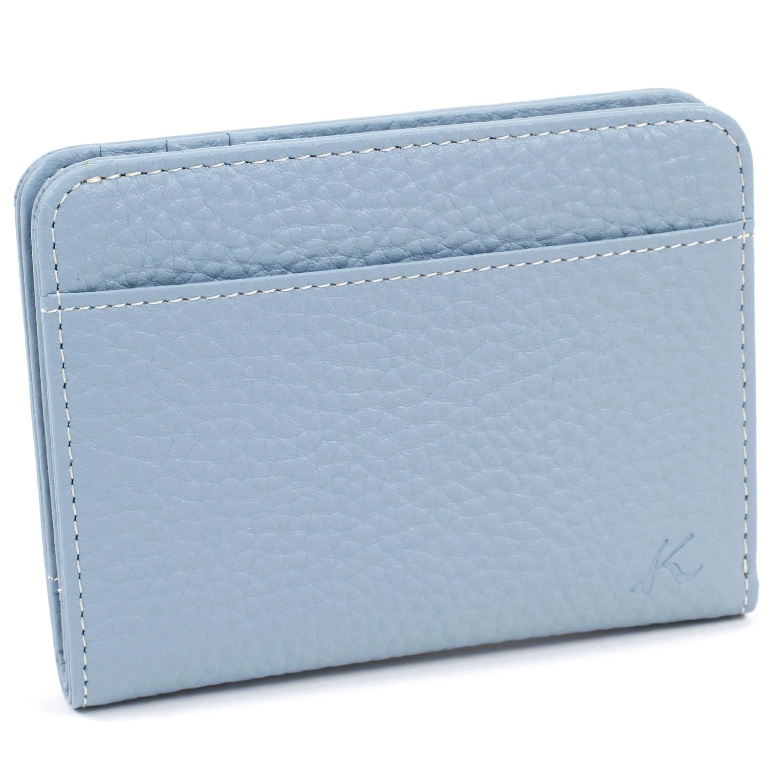 

Compact Bifold Wallet PH0779 Blue Stitch 84911 [Kitamura] Gray/Ivory