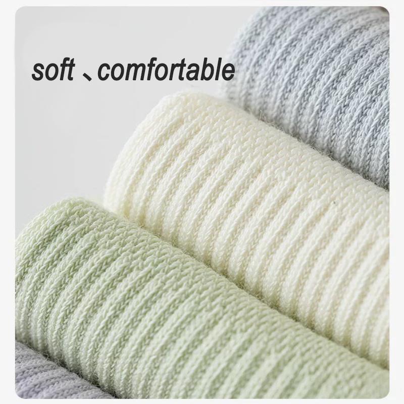 High Quality 5Pairs Women's Socks Combed Cotton Spring Summer New Solid Color Fashion Comfort Female Socks Woman Size EU34-39