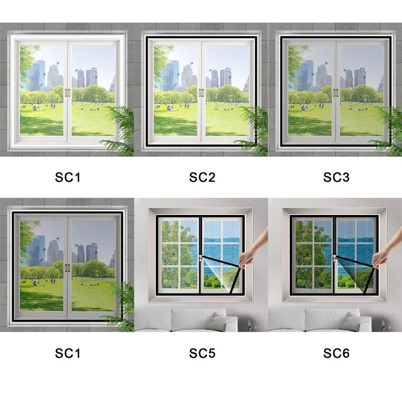 Okno antykomarowe, siatka okienna z zamkiem błyskawicznym, samoprzylepna siatka okienna na komary, niewidoczna, antykomarowa