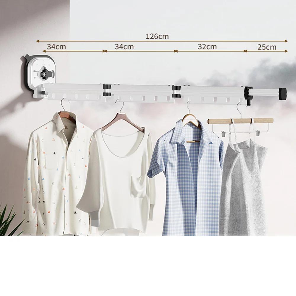 Stainless Steel Wall Mounted Folding Retractable Drying Rack 360° for Laundry Room,Balcony,Dorm,No-hole suction cup Drying Rack