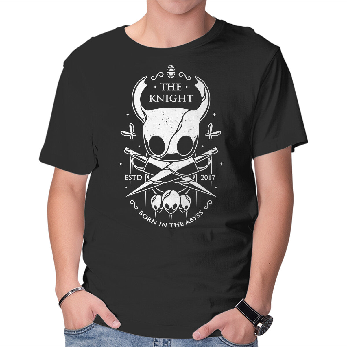 Unisex Crew Neck T-Shirt Born In The Abyss Graphic Short Sleeve Casual Tee XXL