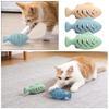 Fish Shape Interactive Cat Toy Blue Green Pink Cat Treat Feeder Catnip Stuffer Toy  Pet Supplies