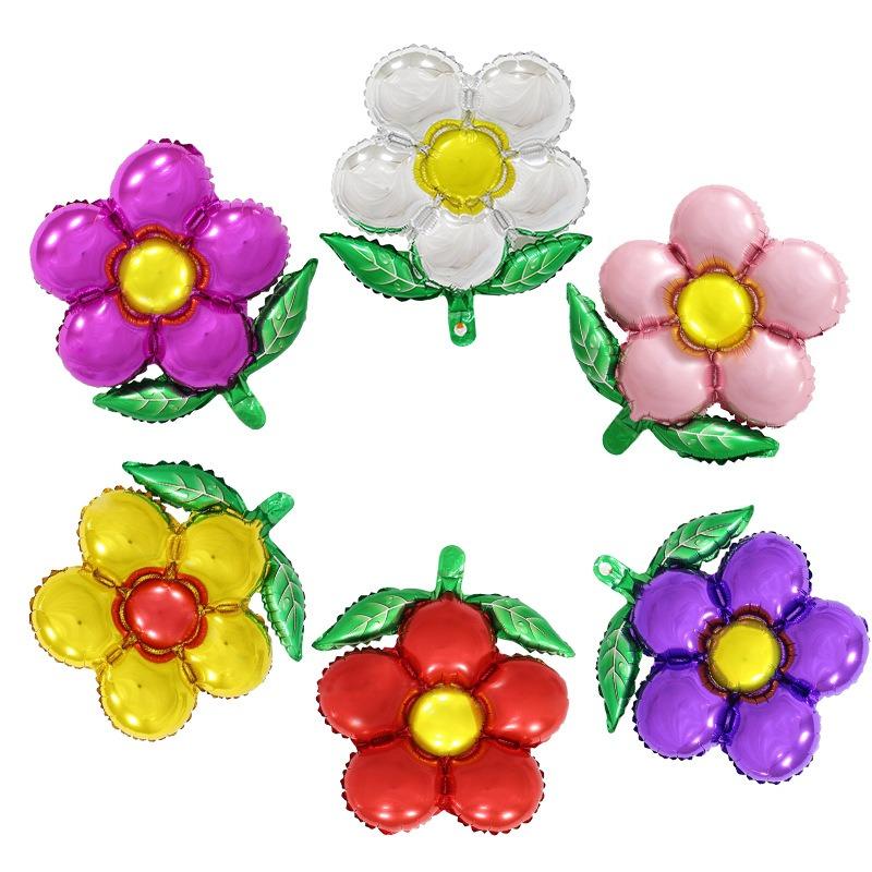 3pcs Flower Balloons Pink Rose Red Purple Flower Balloon Children's Birthday Party Wedding Decorations Air Balloon