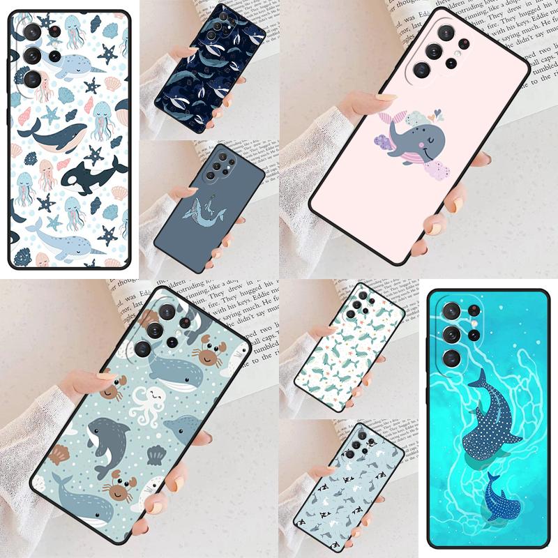 Baby Whale Cell Phone Case for Samsung Galaxy S26 Ultra S25 S24 S23 S22 S21 S20 Note10 Cover