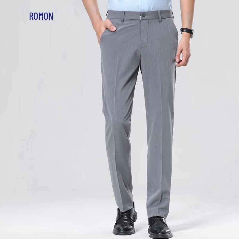Rommon Men's Easy-Care Wrinkle-Resistant Business Trousers