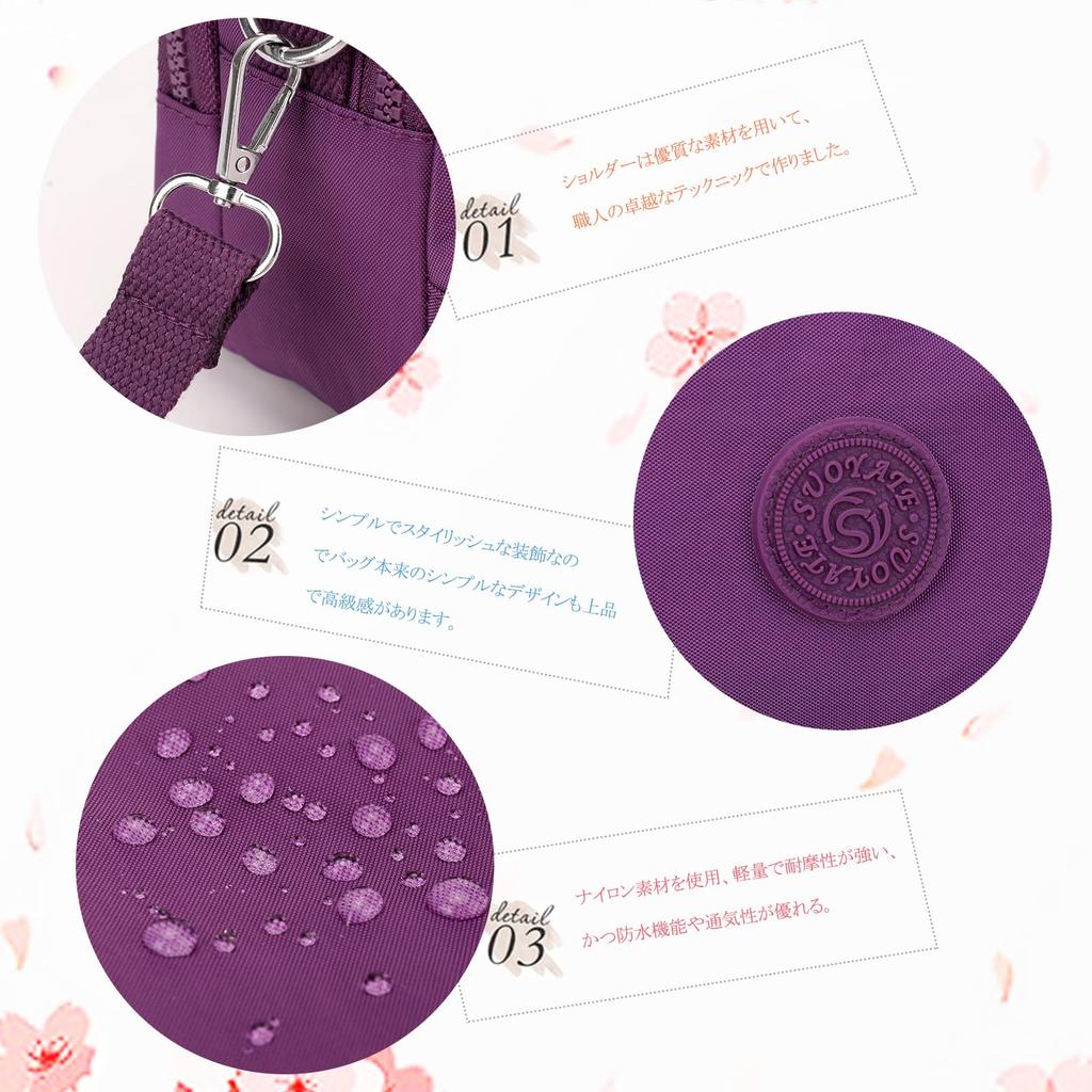 NICOLE & DORIS Women's Mini Shoulder Bag, Crossbody Bag, Small, Cute, Lightweight, Nylon, Multiple Pockets, Elegant and Stylish, Perfect for Kids,