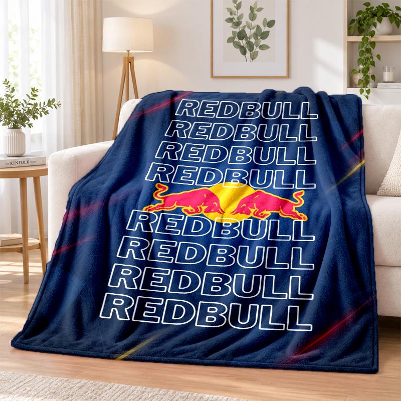 Red Bull Racing Printed Flannel Blanket Warm Comfort Bed Throw For Indoor Home Decoration