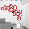 3D Circular Mirror Wall Sticker Self-Adhesive Acrylic Mirror Decals DIY Office Living Room Bedroom Decoration Art Wall Stickers