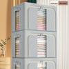 Large Steel Frame Folding Storage Box with Clear Window - Oxford Cloth for Toys and Clothes Organizing