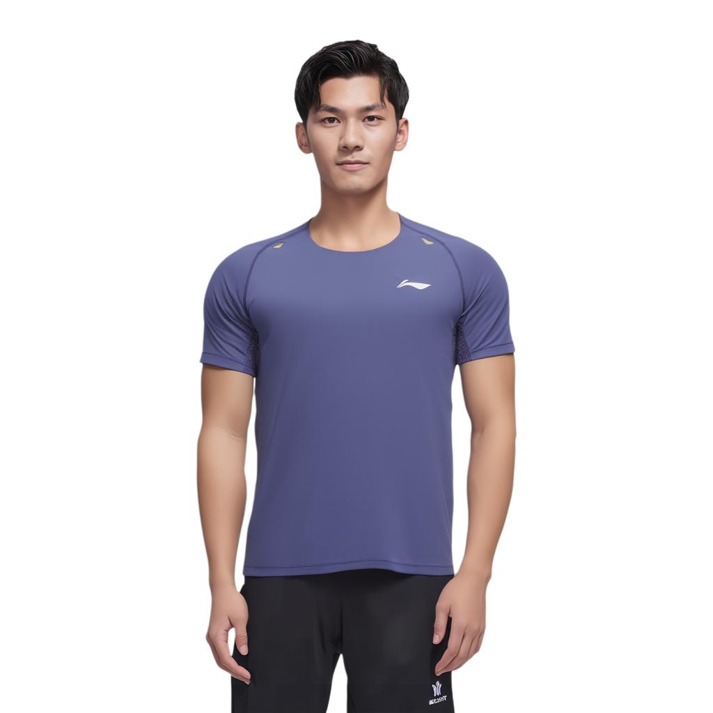 Li Ning Running Collection T Shirt Men's Dusk Blue ATSV005-3