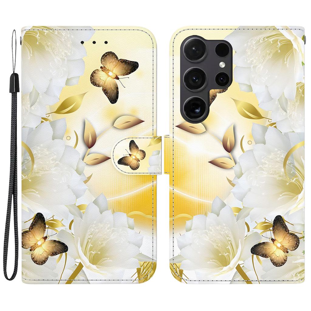 Für Samsung Galaxy S25 Ultra Brieftasche Handyhülle Sturzsichere Leder Klapphülle Musterdruck