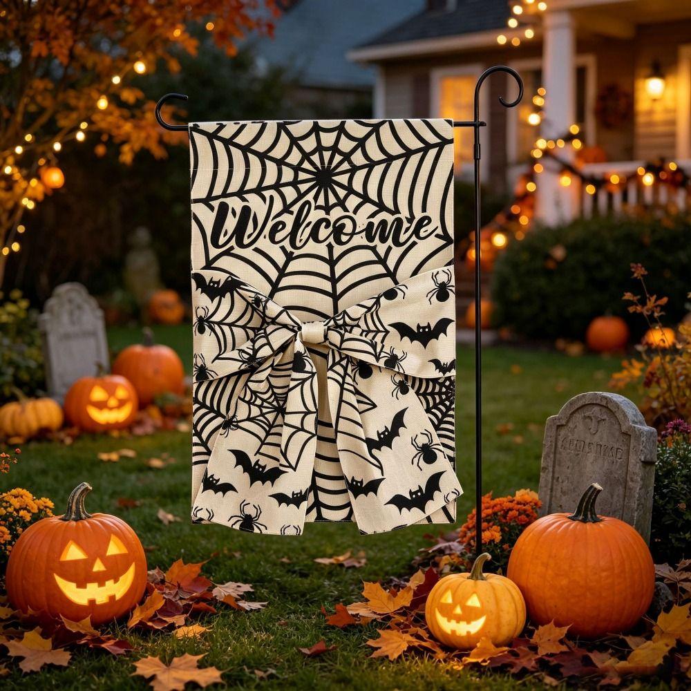 Cloth Halloween Garden Flag Creative Autumn Harvest Flag Multipurpose Pumpkin Cloth Flag Garden