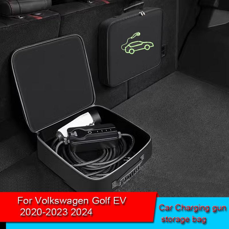 

EV Car Portable Charging Cable Storage Carry Bag For Volkswagen Golf EV 2020-2023 2024 Waterproof Retardant Trunk Storage Box
