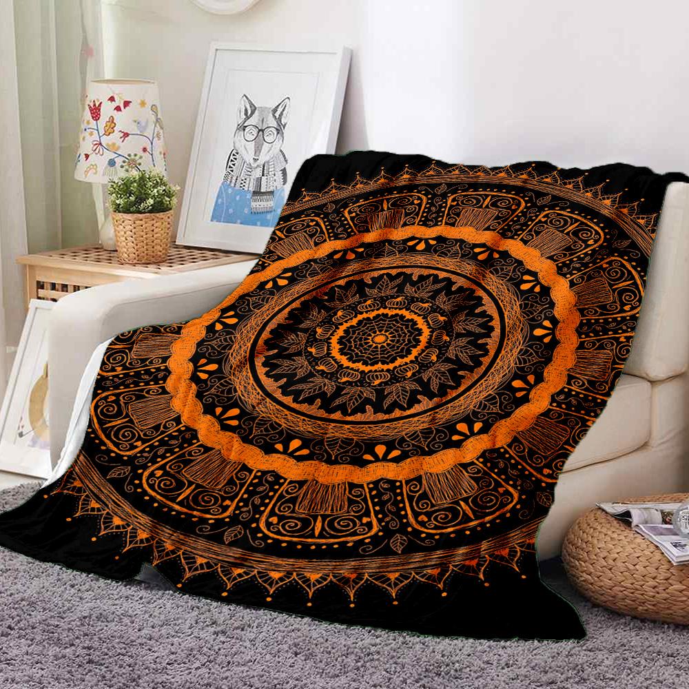 Mandala Flannel Blanket Throw Blanket Soft Warm Sofa Bed Camping Car home Decor Unique Christmas Gift C930500