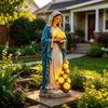 Mary Lady Garden Light Solar Resin Waterproof Decorative Lights Mary Statue Flowers Goddess Statue with LED Luminous Rose