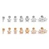 Zircon Heart & Flower Stainless Steel Labret Stud for Ear Cartilage Piercing