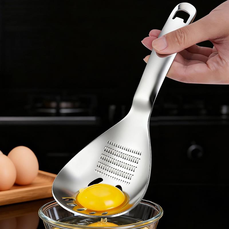 Multifunktionales Küchenutensil aus Edelstahl zum Kochen Knoblauch Ingwer Gemüse Reibe Mahler Löffel Küchenzubehör