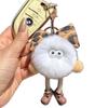 Cute Faux Rex Rabbit Fur Little Coal Ball Bag Charm, Exquisite Cartoon Doll Pendant, Schoolbag & Car Keychain Accessory