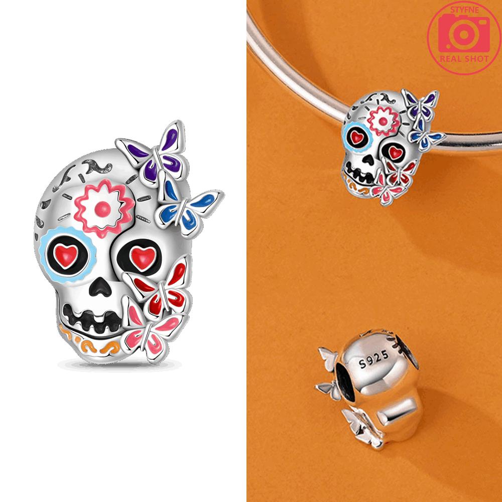 Luminous Pumpkin Pendant Original Copper House Skeleton Head Ghost Purple Magic Hat Beads Fit Bracelet Women Jewelry Gift