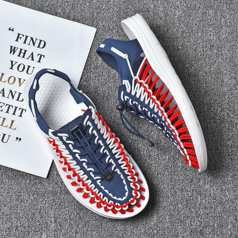 Módní značka Pánské římské sandály Baotou Plážové boty Letní ležérní móda Vietnam Pár Barva Tkané sandály Horký prodej Dámské boty