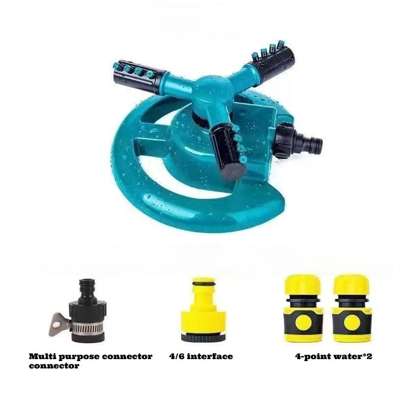 360 Degree Automatic Rotating Three-way Sprinkler Nozzle for Gardens