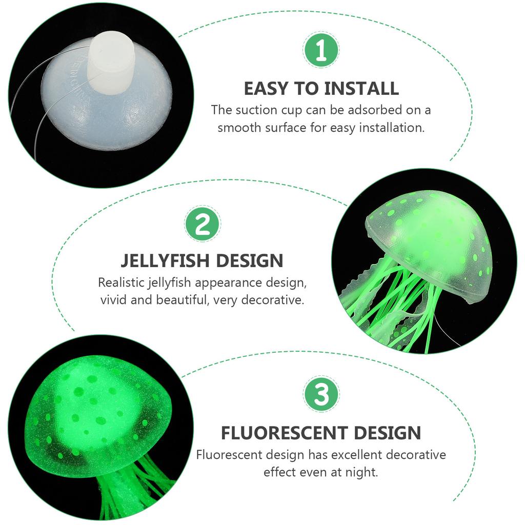 Silicone Artificial Jellyfish Aquarium Decoration Decorative Fake Jellyfish Glow Vivid Aquarium Ornament Wear-Resistant Fish