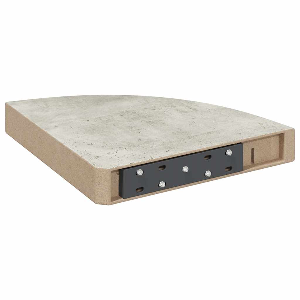 Corner Floating Shelves 4 Pcs Concrete Grey 25 X 25 X 3.8 Cm MDF