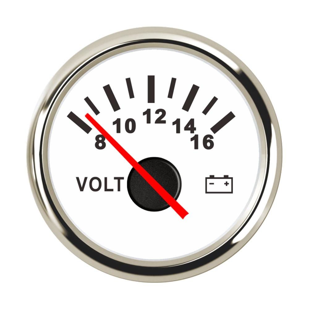 New 52mm Waterproof Voltmeter Universal Volt Gauge Meter 8-16V 16-32V with Red Backlight For Boat Automobile Yacht