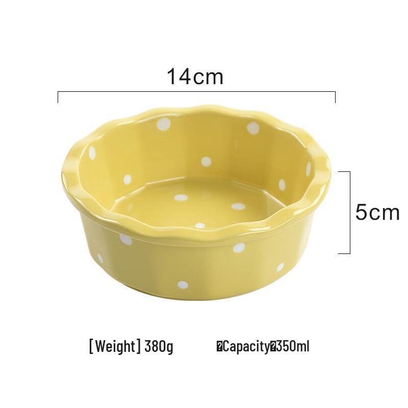 Zhi Shi Ceramic Lace Polka Dot Dessert Bowl