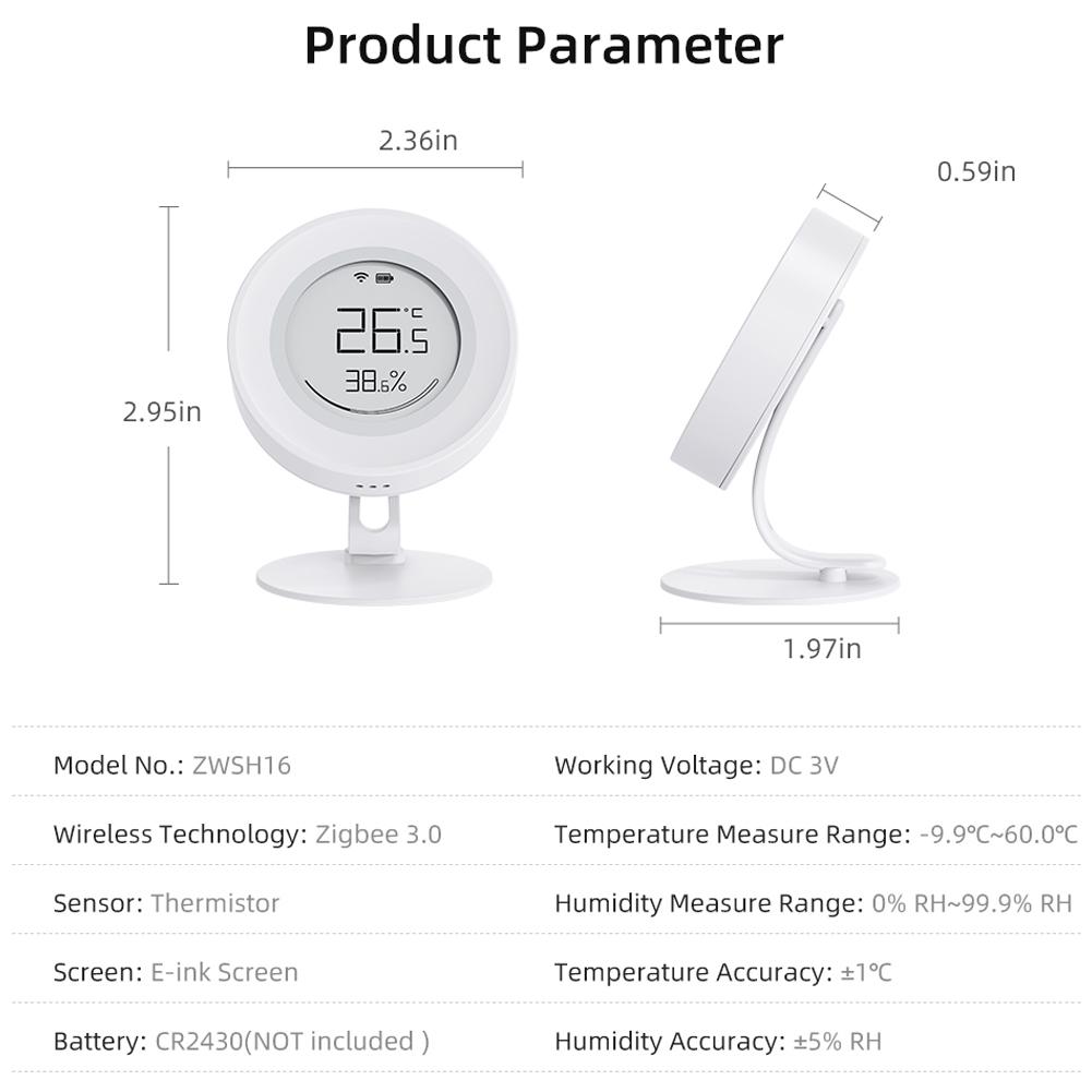 Tuya ZigBee Taşınabilir Sıcaklık ve Nem Dedektörü Ev Ofis Bebek Odası